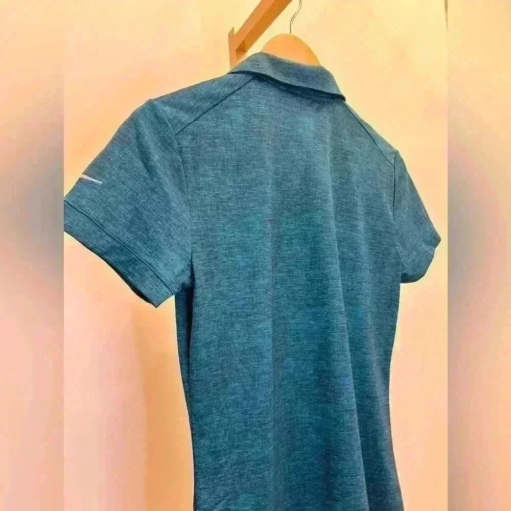 Nike Golf Women's Dri-FIT Crosshatch Polo Blue Size S Short Sleeve
